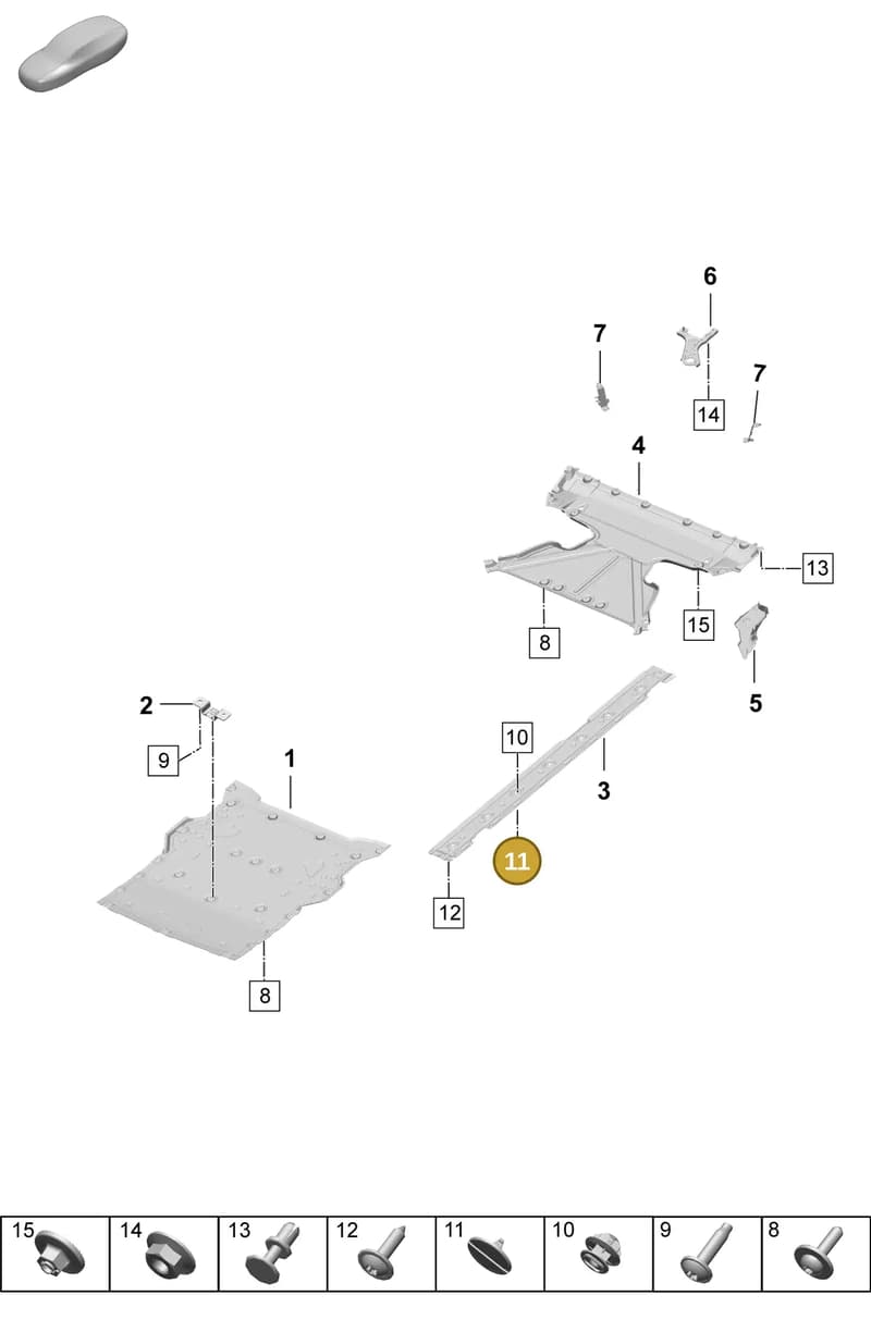 9P2853445 — Porsche Taycan Sport Turismo (2023-2025) diagram p64801700, position 11