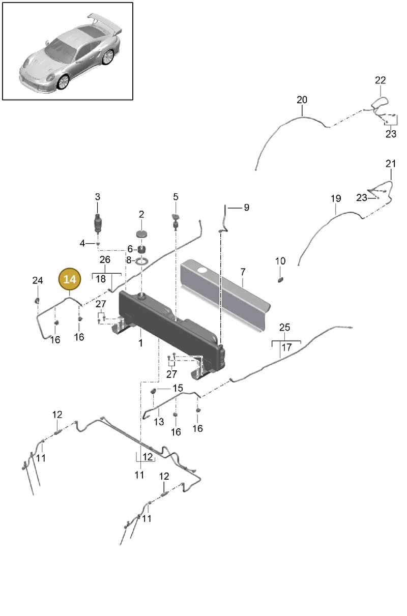 9P3806408A — Porsche 911 (2013-2020) diagram p42107030, position 14