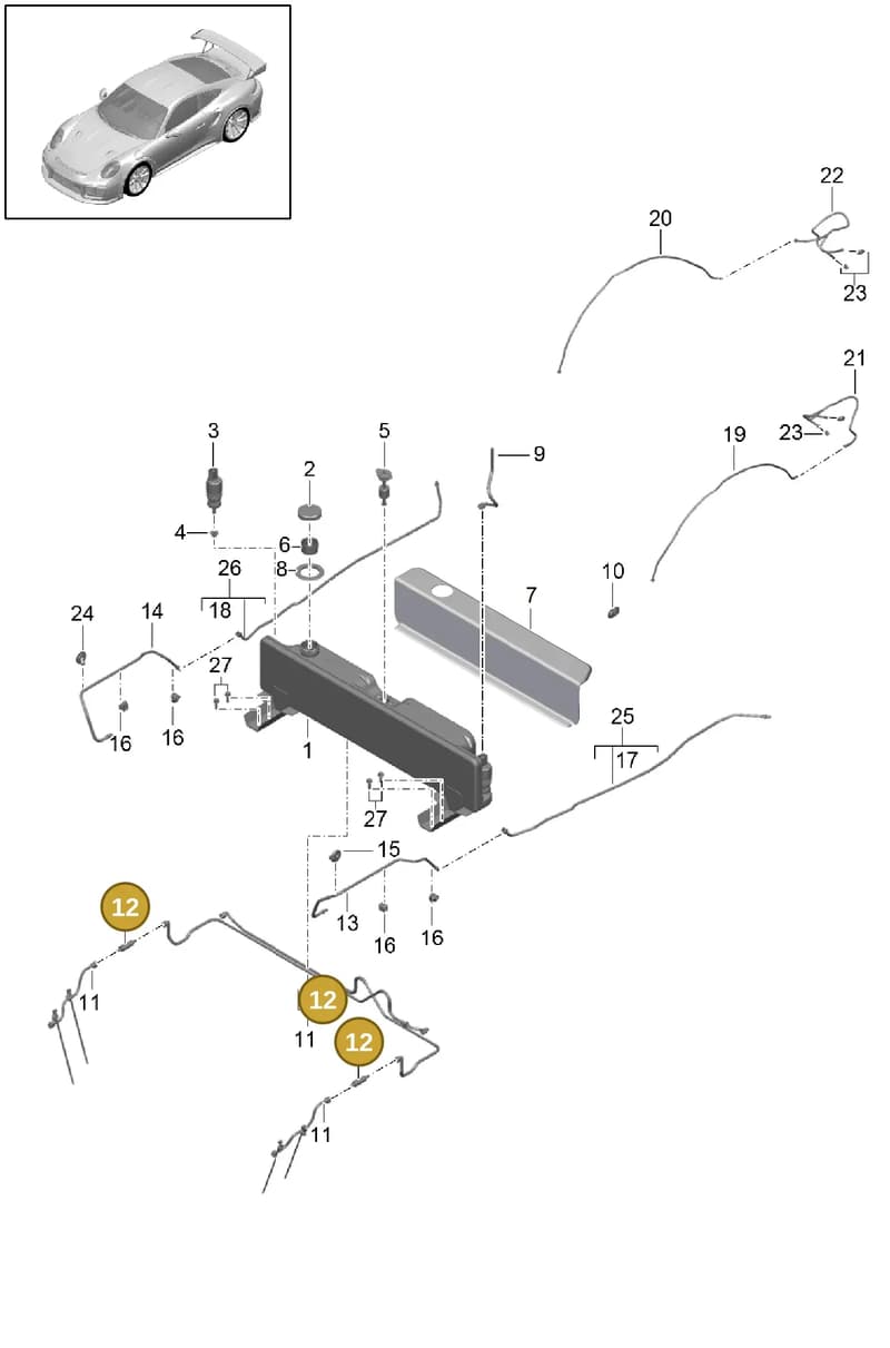 9P3819619 — Porsche 911 (2013-2020) diagram p42107030, position 12