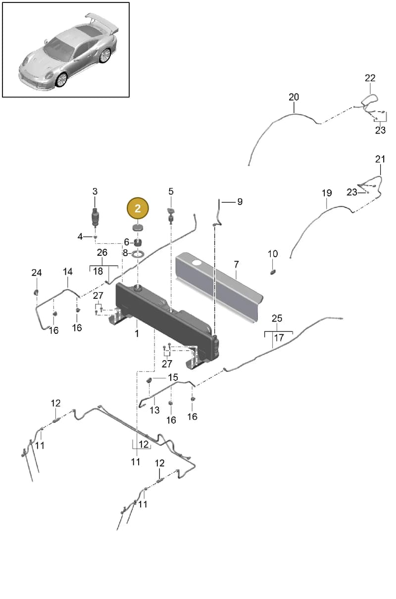 9P3821335 — Porsche 911 (2013-2020) diagram p42107030, position 2