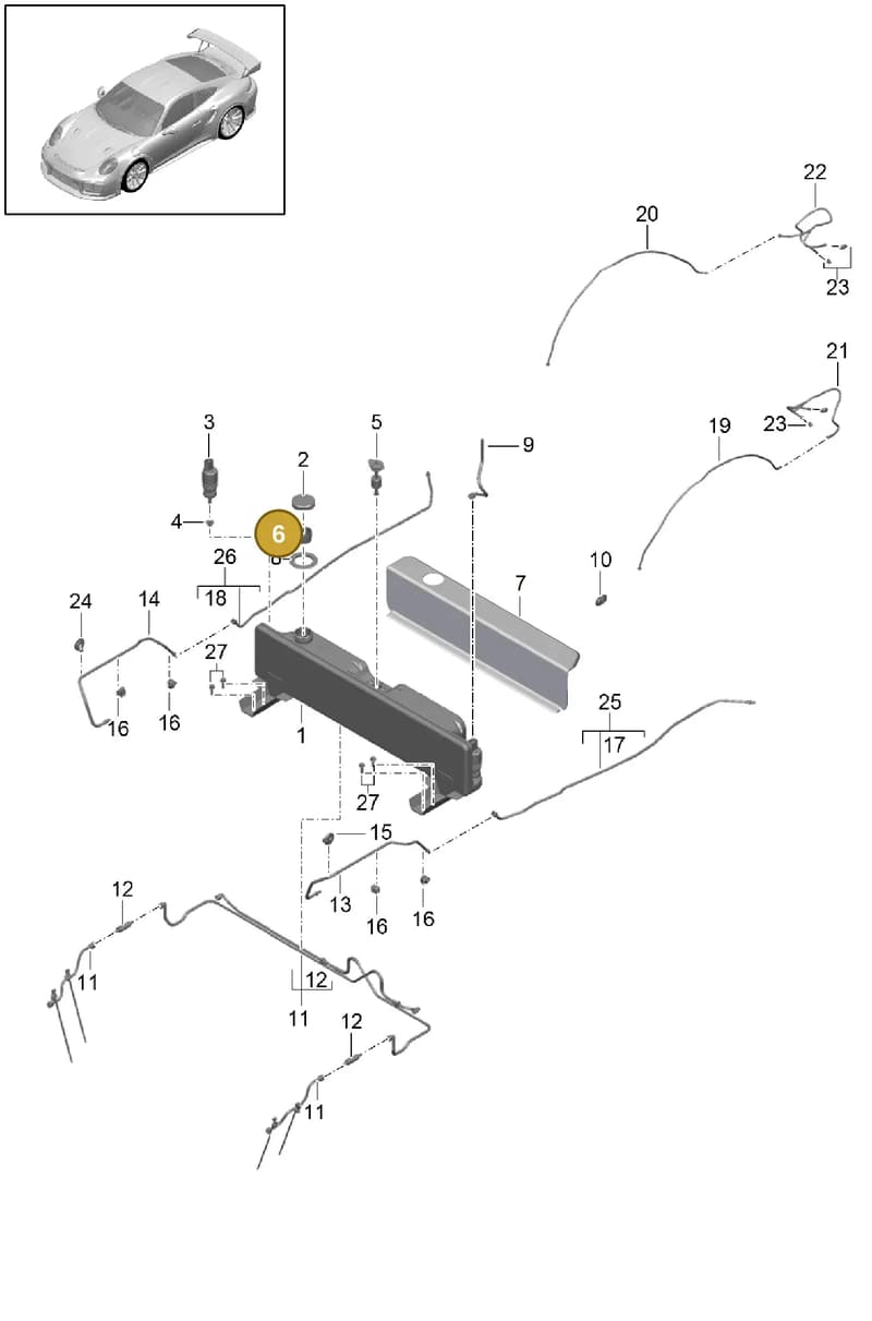 9P3955485 — Porsche 911 (2013-2020) diagram p42107030, position 6