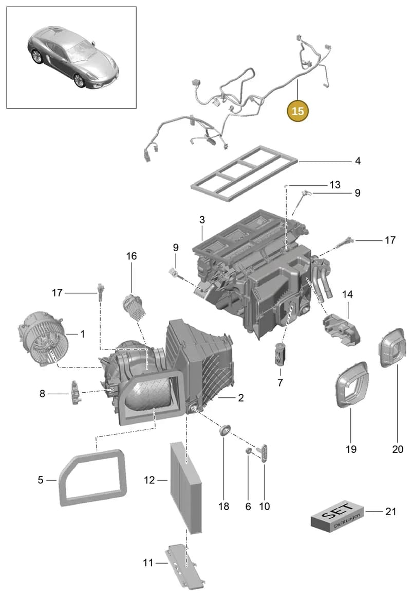 9P3971565 — Porsche Cayman (2013-2016) diagram p40813010, position 15