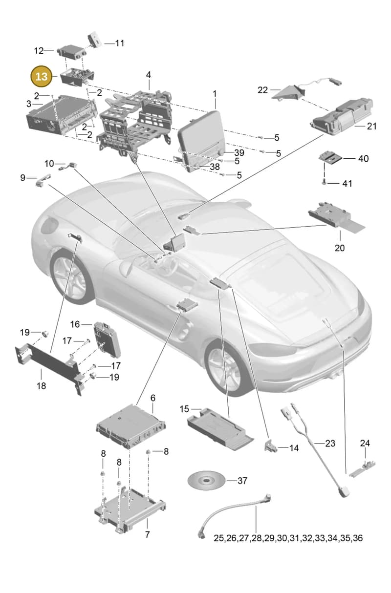 9P3979008 — Porsche Cayman (2016-2019) diagram p50911000, position 13