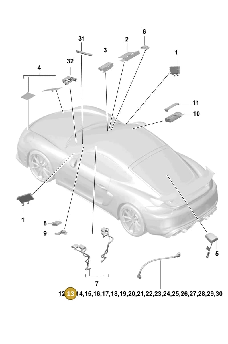 9P3979008 — Porsche Cayman (2019-2022) diagram p55911020, position 13