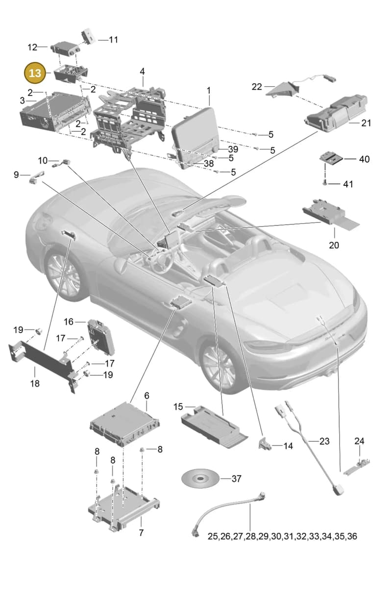 9P3979009 — Porsche Boxster (2016-2019) diagram p48911000, position 13