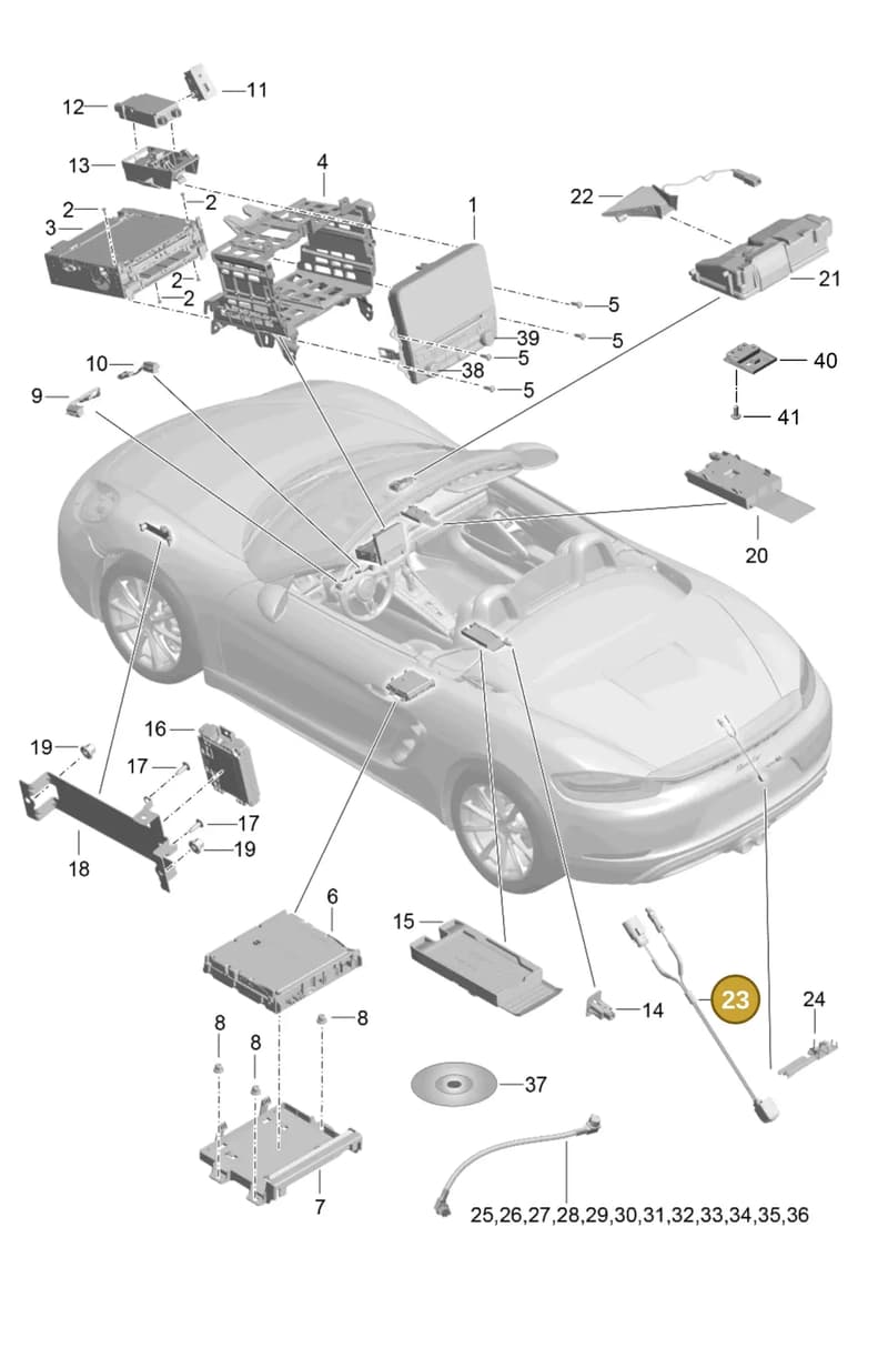 9P3979011 — Porsche Boxster (2016-2019) diagram p48911000, position 23