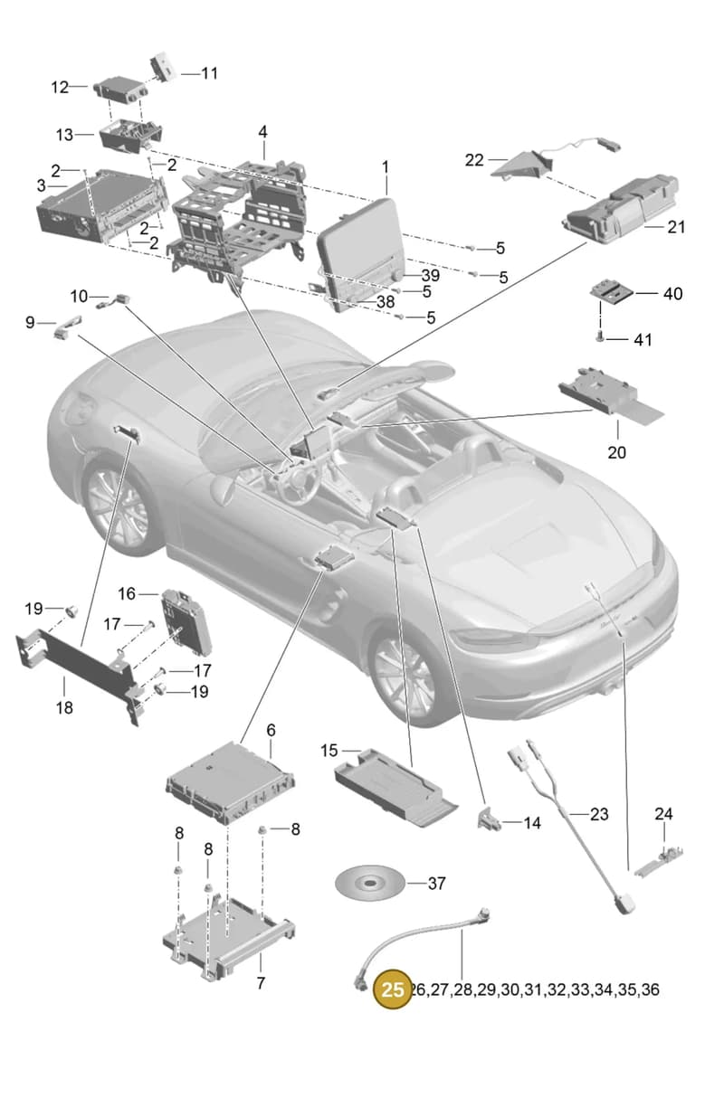 9P3979014 — Porsche Boxster (2016-2019) diagram p48911000, position 25
