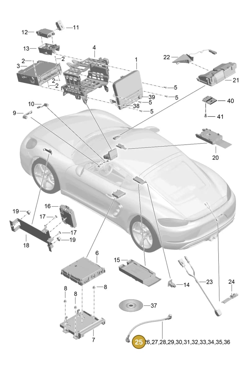 9P3979014 — Porsche Cayman (2016-2019) diagram p50911000, position 25