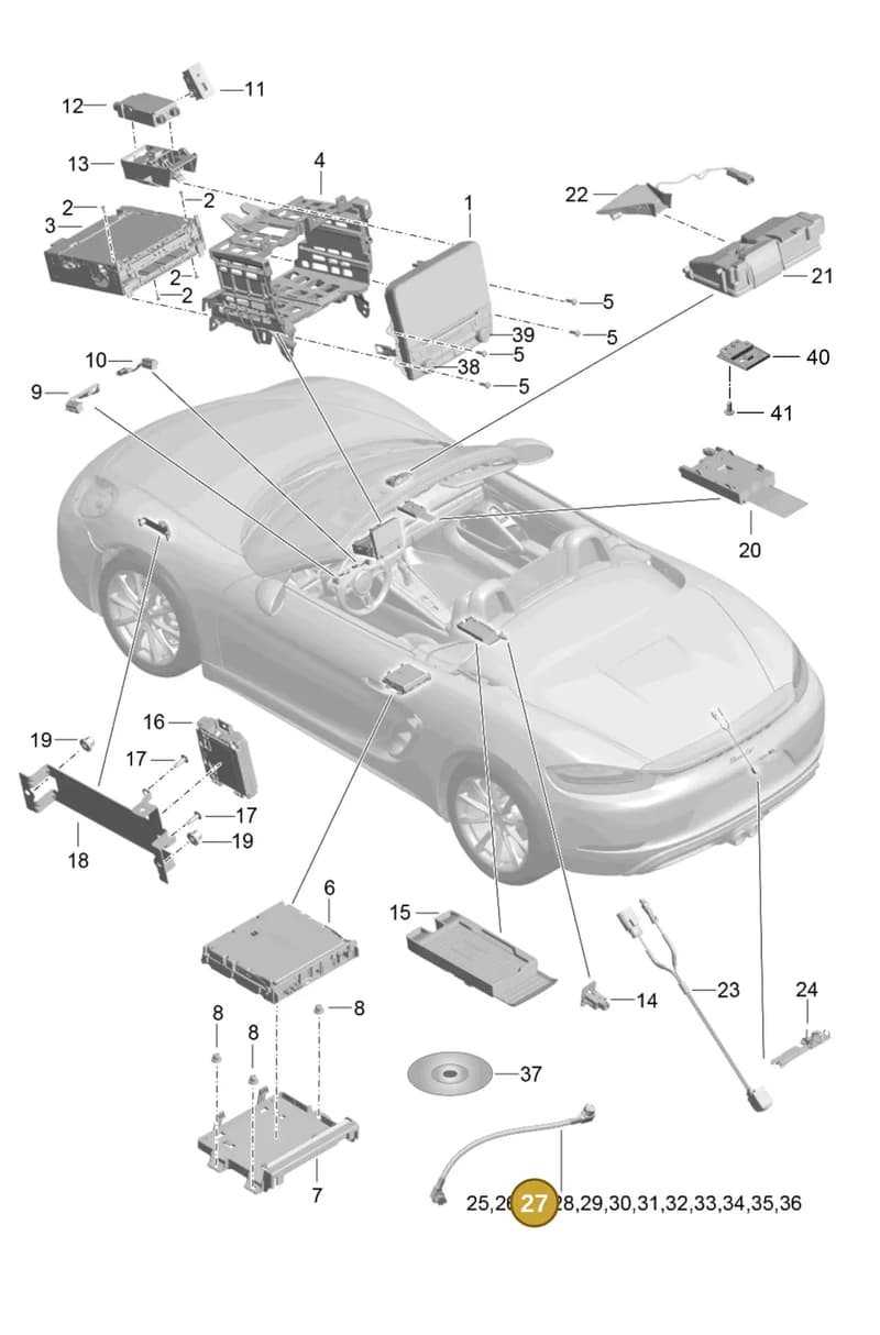 9P3979016 — Porsche Boxster (2016-2019) diagram p48911000, position 27