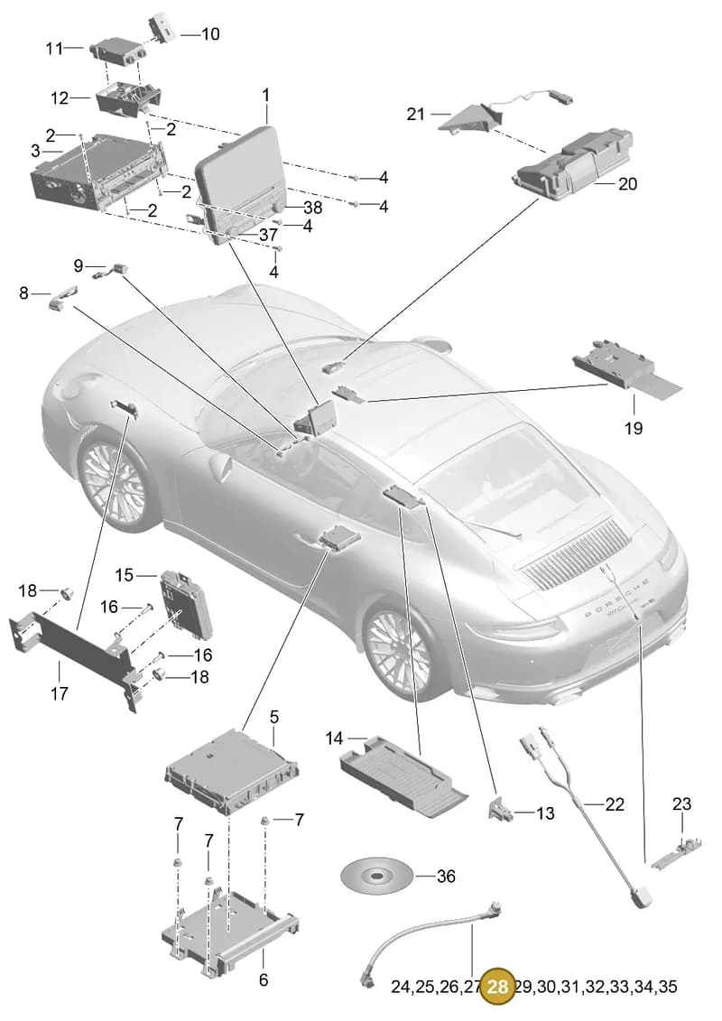 9P3979017 — Porsche 911 (2016-2019) diagram p47911000, position 28