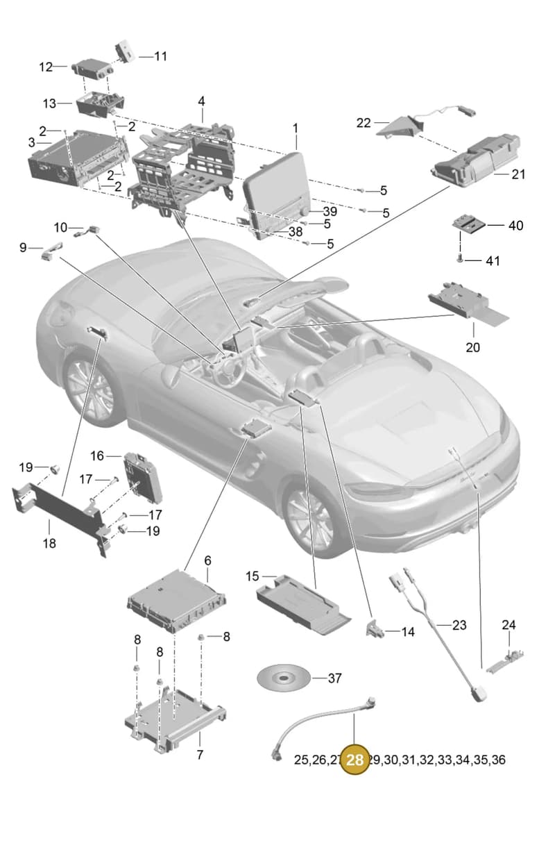 9P3979017 — Porsche Boxster (2016-2019) diagram p48911000, position 28
