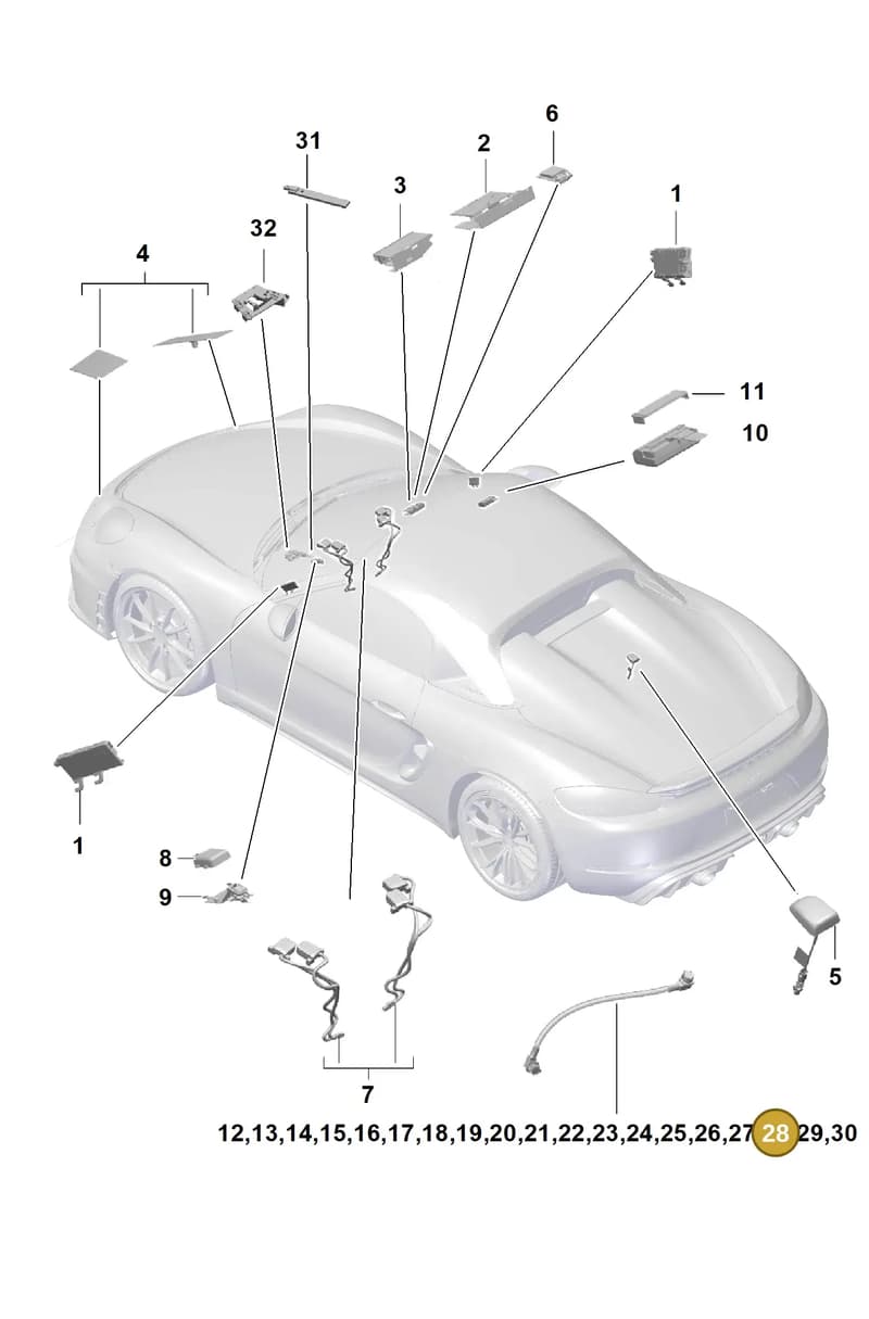 9P3979017 — Porsche Boxster Spyder (2019-2020) diagram p54911020, position 28