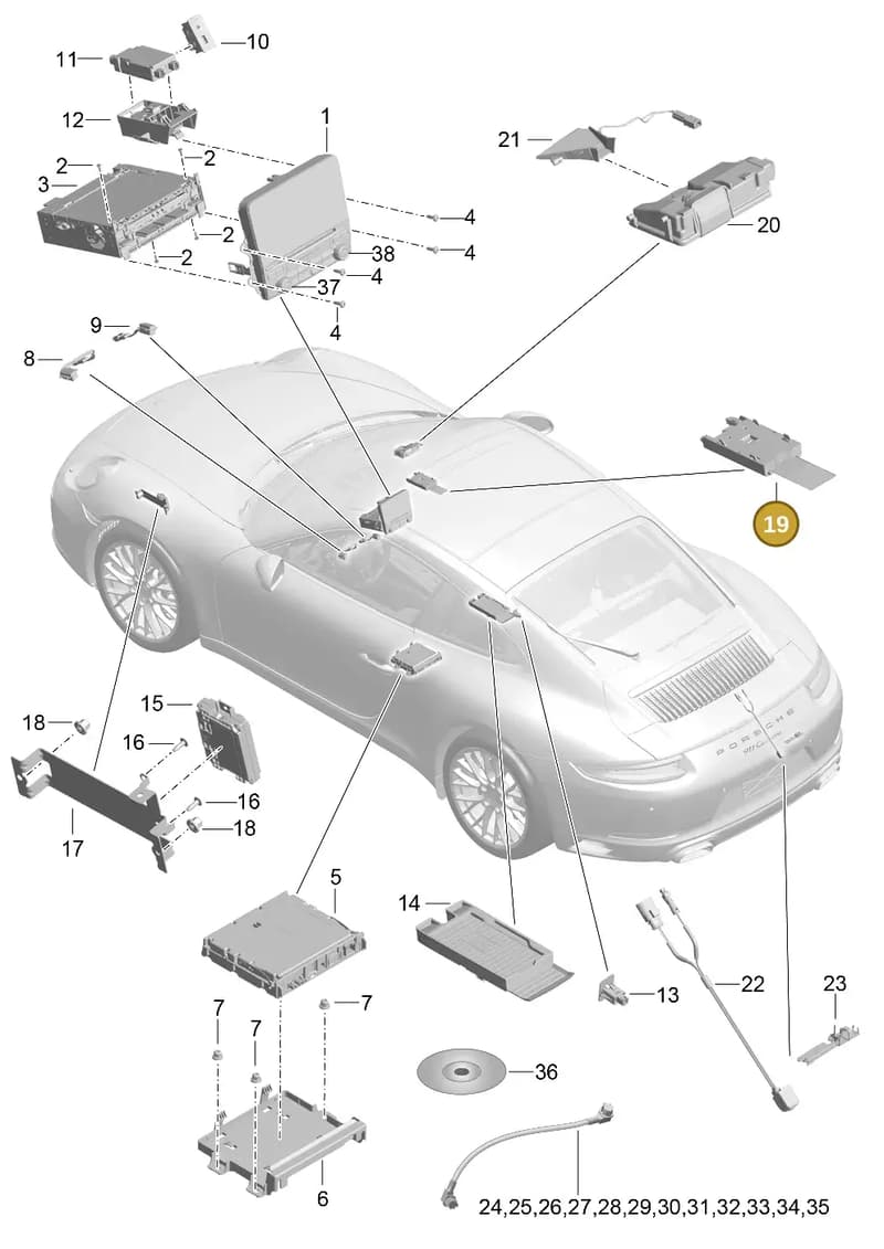 9P3979019 — Porsche 911 (2016-2019) diagram p47911000, position 19