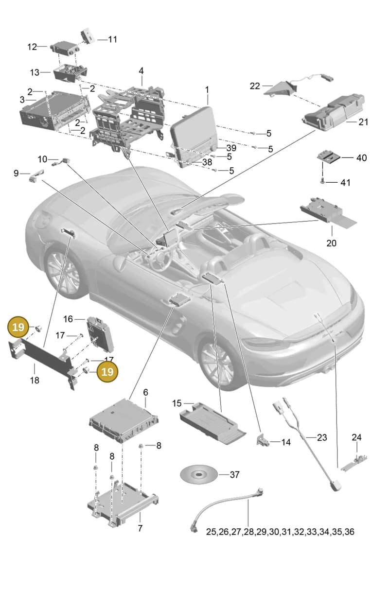 9P3979019 — Porsche Boxster (2016-2019) diagram p48911000, position 19