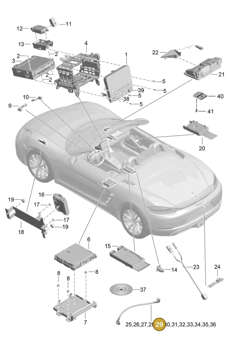 9P4979001 — Porsche Boxster (2016-2019) diagram p48911000, position 29