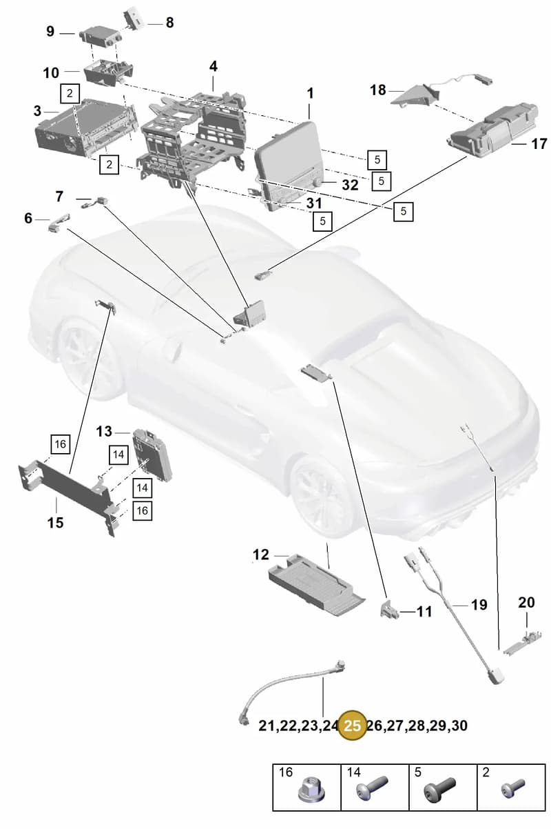 9P4979001 — Porsche Boxster Spyder (2019-2020) diagram p54911000, position 25