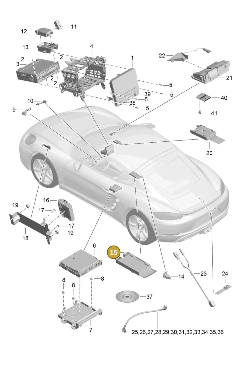 9P4979005A — Porsche Cayman (2016-2019) diagram p50911000, position 15