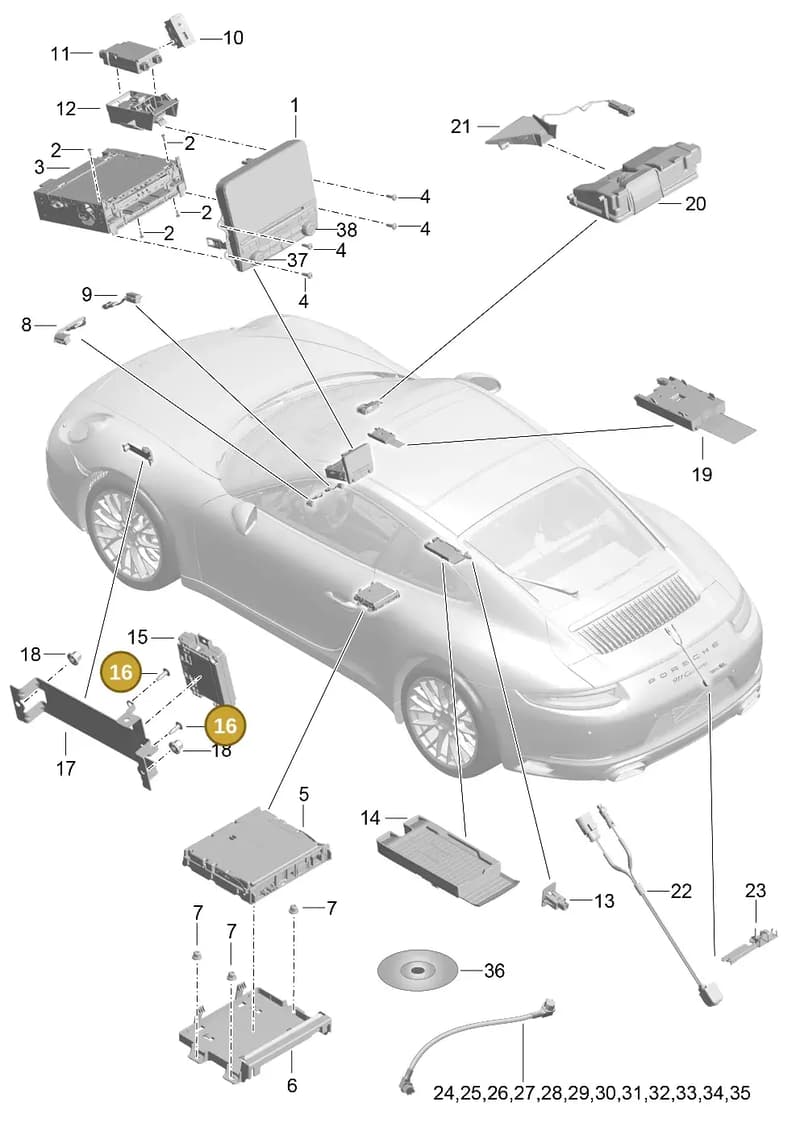 9P4979006 — Porsche 911 (2016-2019) diagram p47911000, position 16