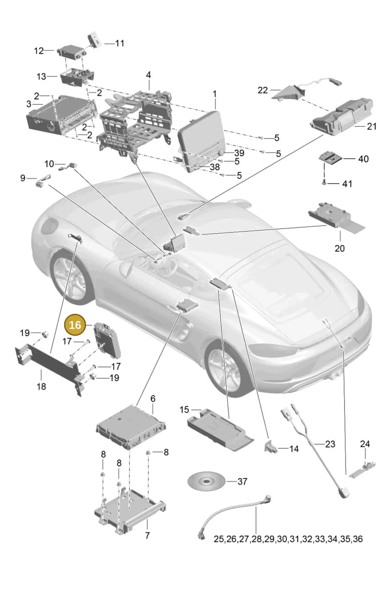 9P4979006 — Porsche Cayman (2016-2019) diagram p50911000, position 16