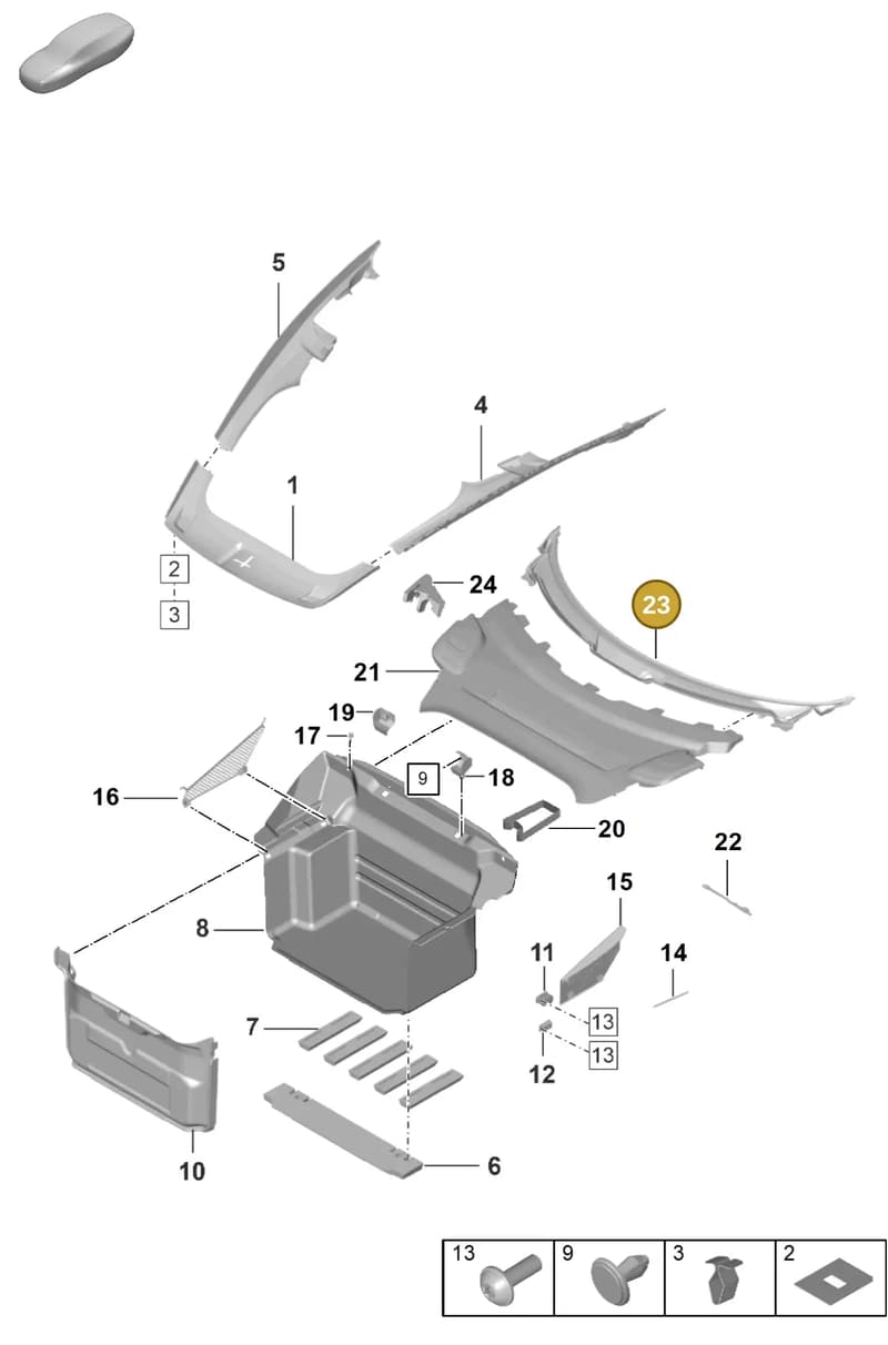 9P5819401OK1 — Porsche 992 Sport Classic (2020-) diagram p57807000, position 23