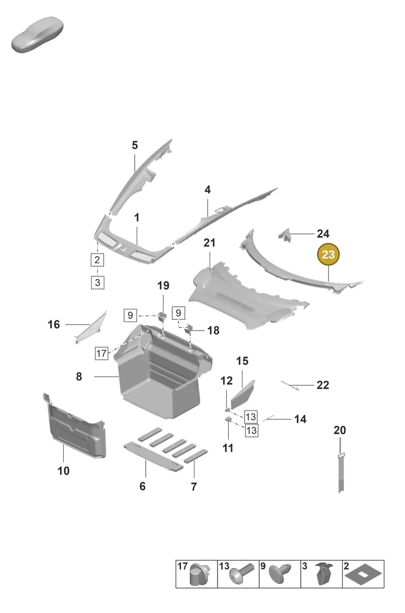 9P5819401OK1 — Porsche GT3 RS (2021-) diagram p59807000, position 23