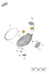 9P5941114F Porsche LED Headlight with Matrix Beam