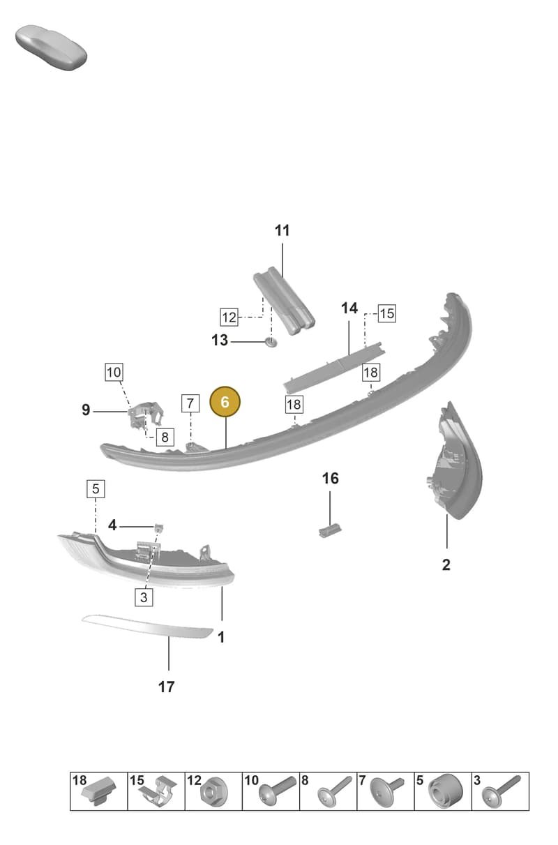 9P5945081D — Porsche 911 (2018-2024) diagram p53905050, position 6