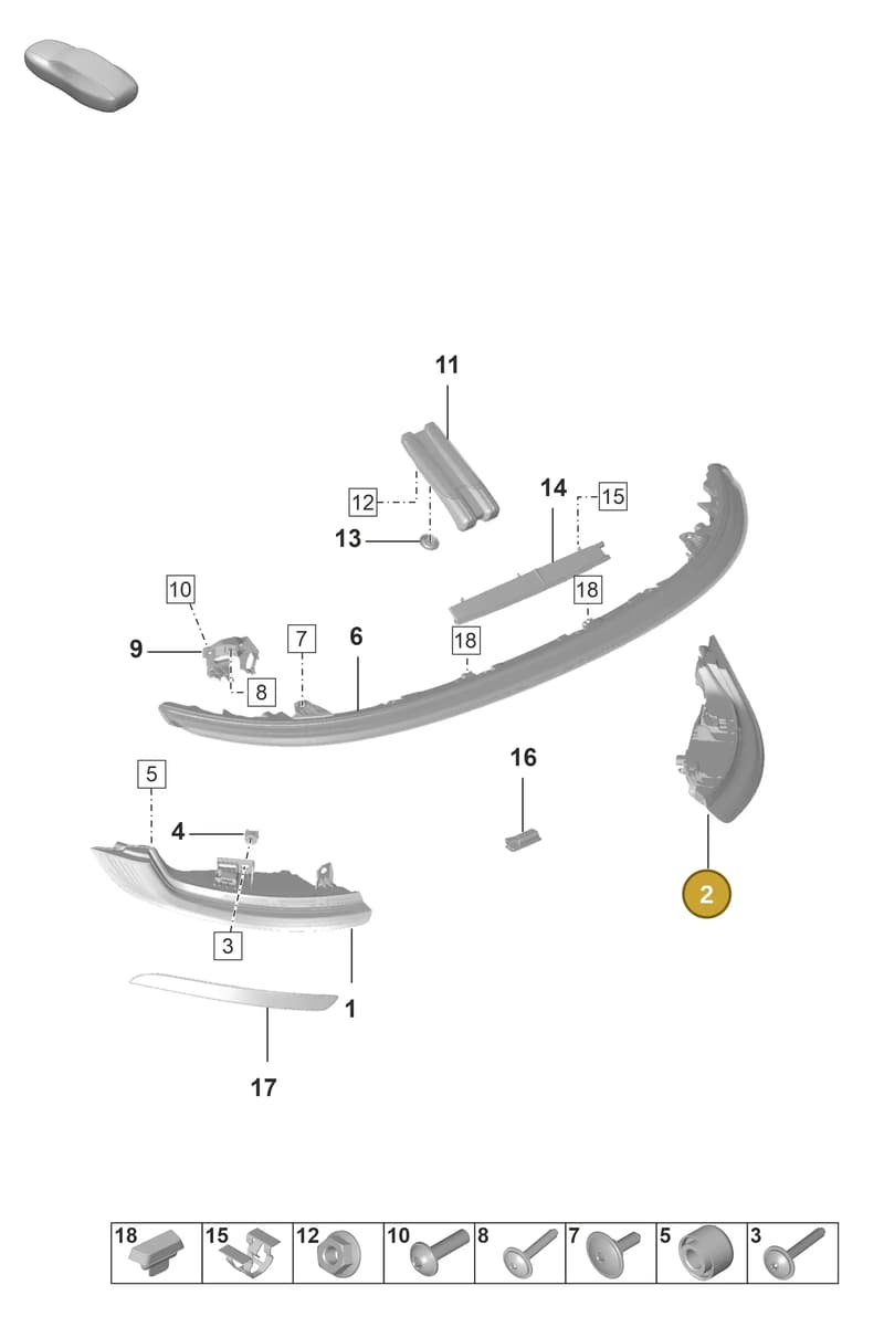 9P5945092C — Porsche 911 (2018-2024) diagram p53905050, position 2