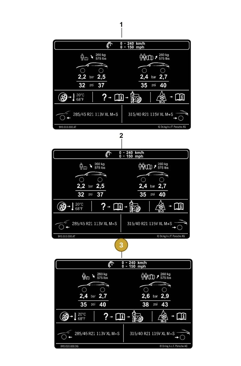9Y0010000DG — Porsche Cayenne Coupe (2023-2023) diagram p60007400, position 3