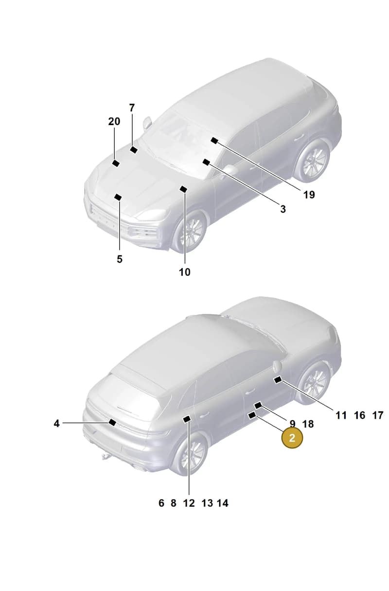 9Y0010000L — Porsche Cayenne Coupe (2023-2023) diagram p60003100, position 2