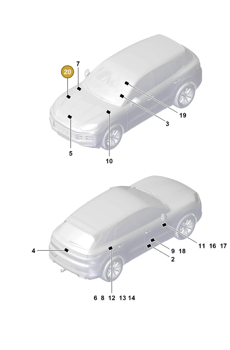9Y0010004 — Porsche Cayenne Coupe (2023-2023) diagram p60003100, position 20