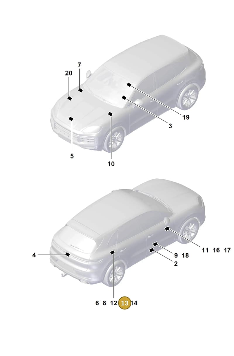 9Y0010013H — Porsche Cayenne Coupe (2023-2023) diagram p60003100, position 13