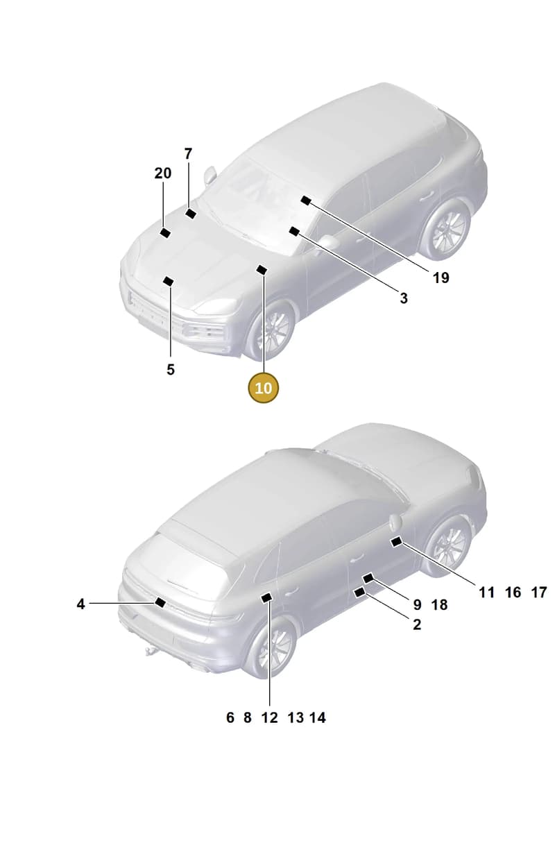 9Y0010014AE — Porsche Cayenne Coupe (2023-2023) diagram p60003100, position 10