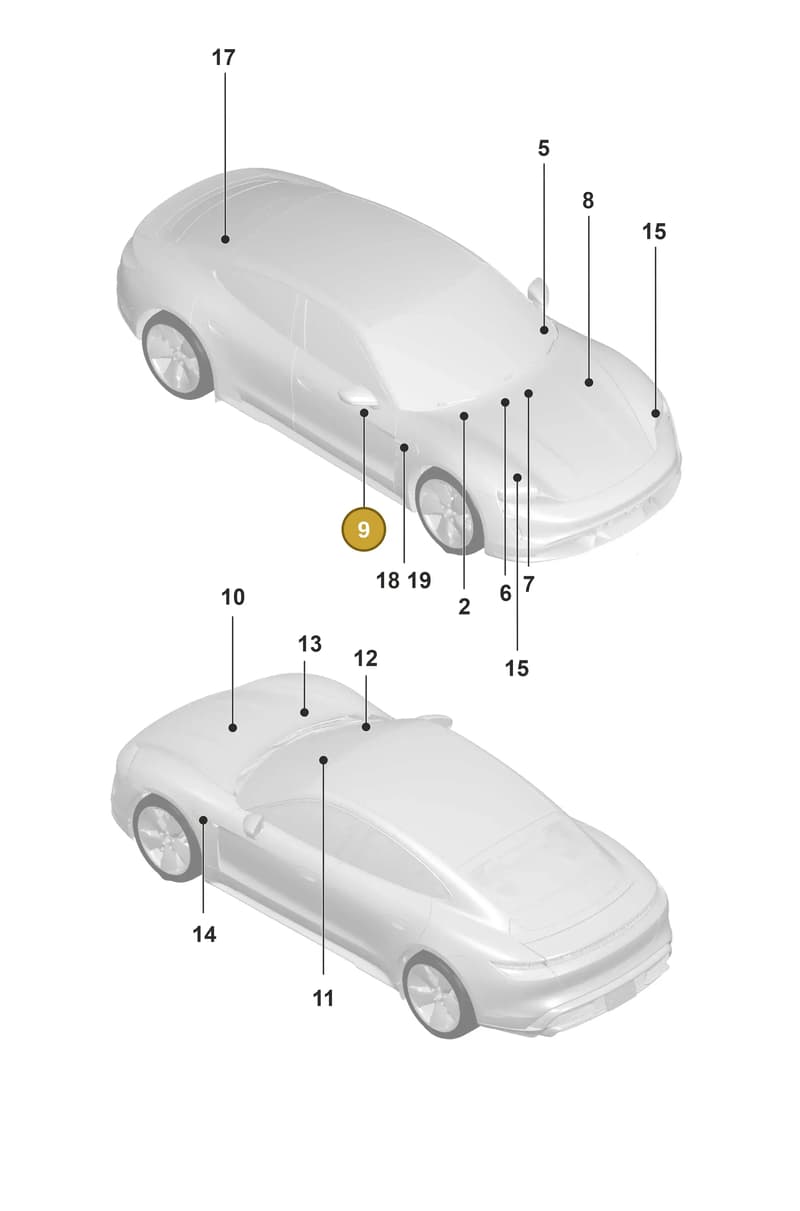 9Y0010036 — Porsche Taycan Sport Turismo (2019-2024) diagram p56003000, position 9
