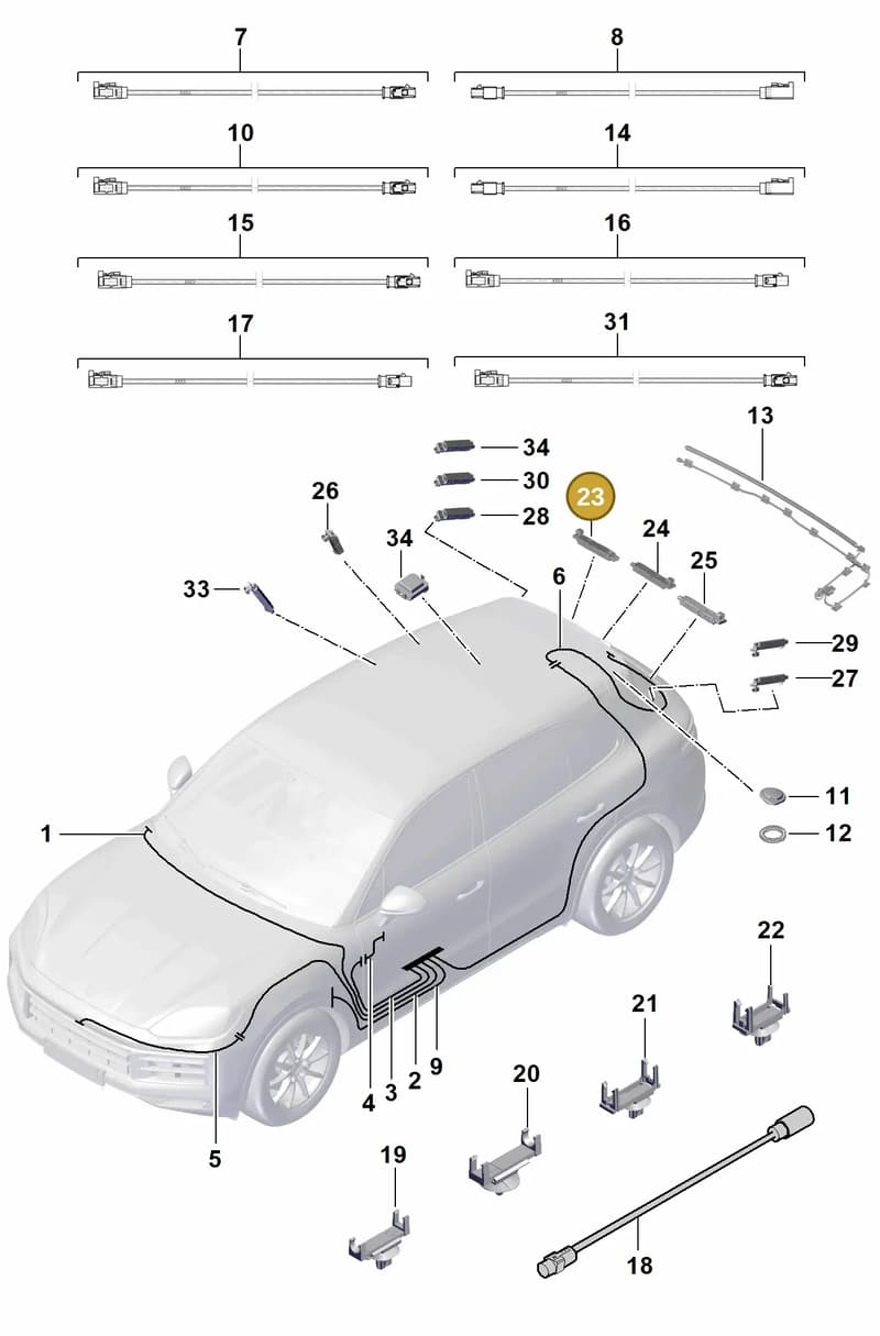 9Y0035225A — Porsche Cayenne Coupe (2023-2023) diagram p60912100, position 23