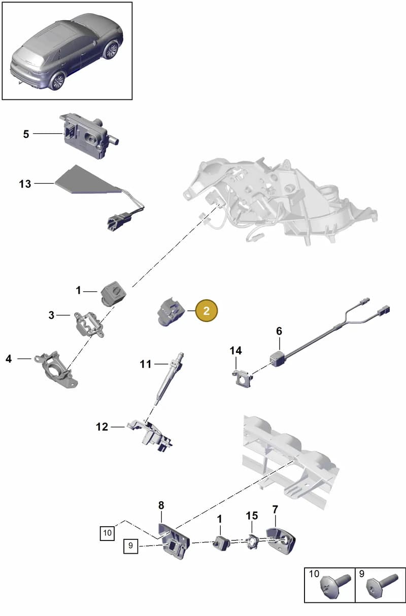 9Y0035225C — Porsche Cayenne (2017-2023) diagram p51911010, position 2