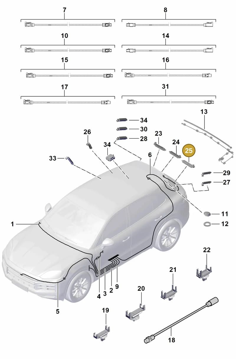 9Y0035225J — Porsche Cayenne Coupe (2023-2023) diagram p60912100, position 25