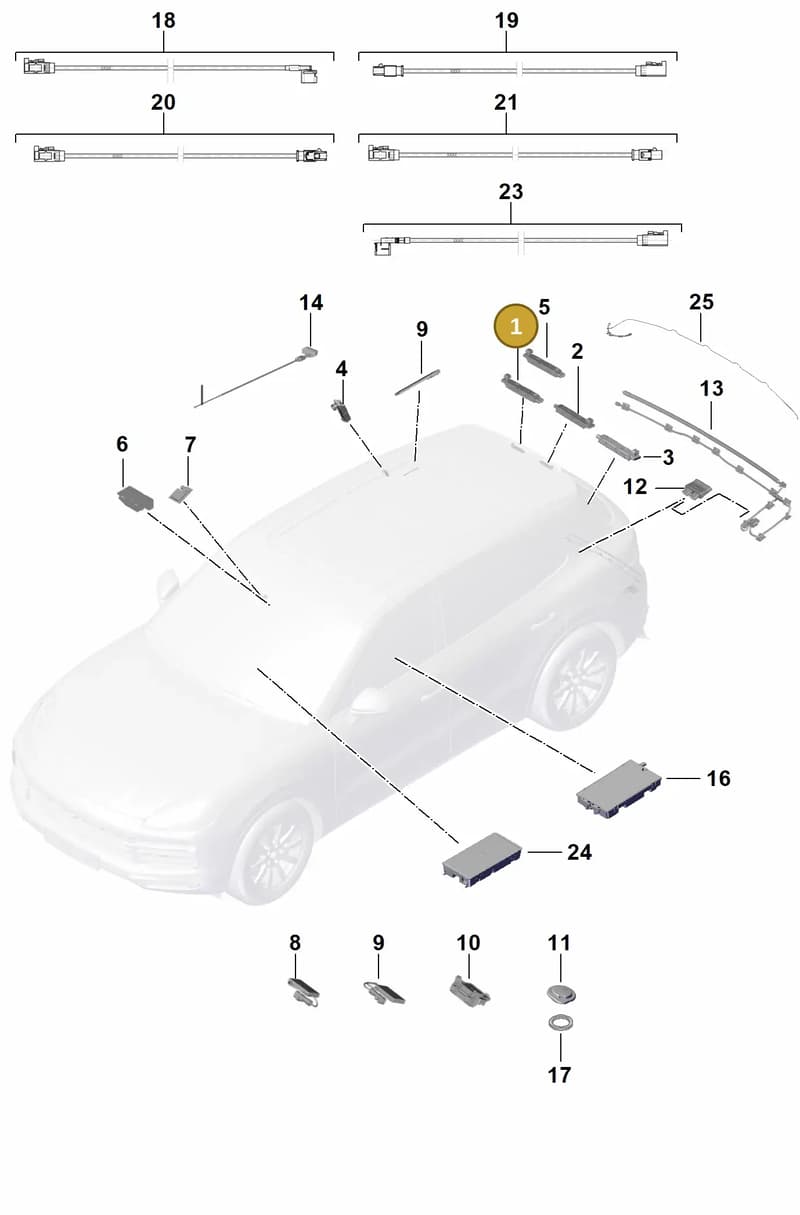 9Y0035225N — Porsche Cayenne (2017-2023) diagram p51911015, position 1