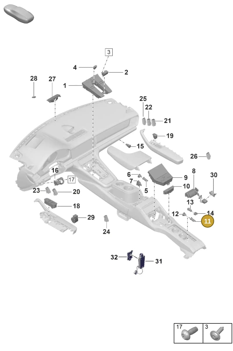 9Y0035252C — Porsche Panamera (2020-2023) diagram p58903010, position 11