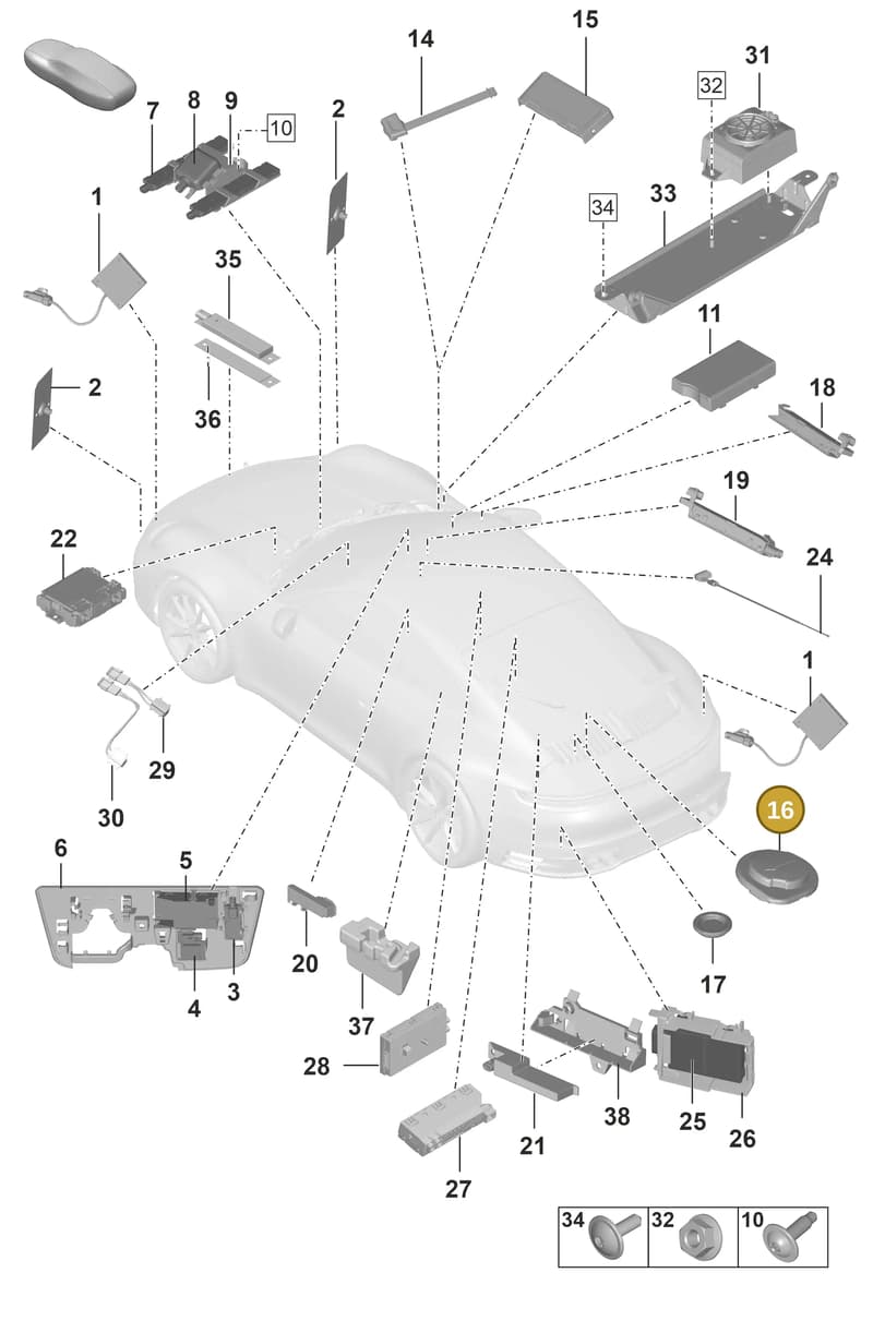 9Y0035507C — Porsche 911 (2018-2024) diagram p53912000, position 16