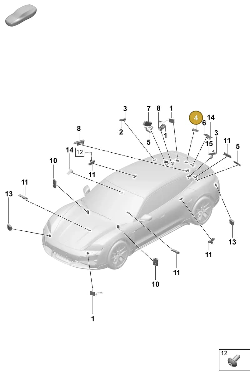 9Y0035507C — Porsche Taycan Sport Turismo (2023-2025) diagram p64911300, position 4