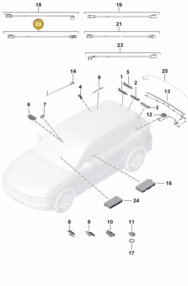 9Y0035550AG — Porsche Cayenne (2017-2023) diagram p51911015, position 20