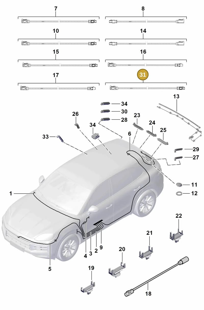 9Y0035550AG — Porsche Cayenne Coupe (2023-2023) diagram p60912100, position 31