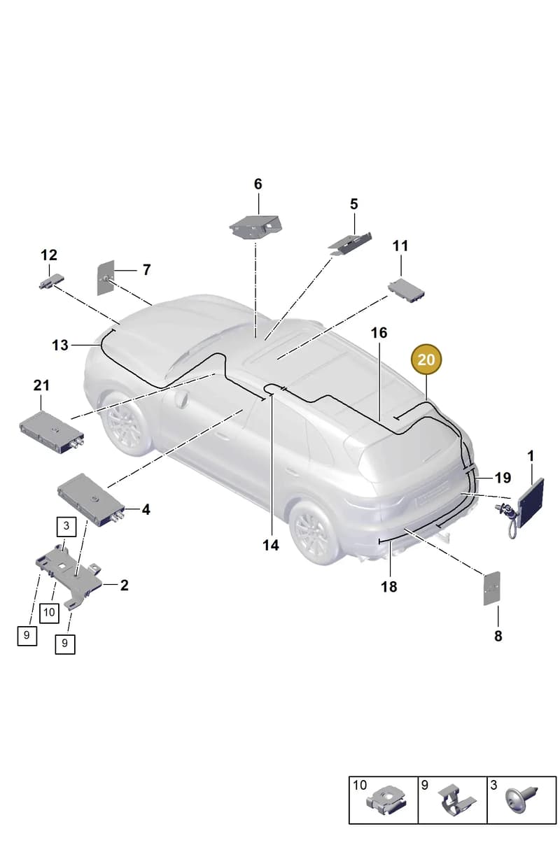 9Y0035550AN — Porsche Cayenne (2017-2023) diagram p51000001, position 20