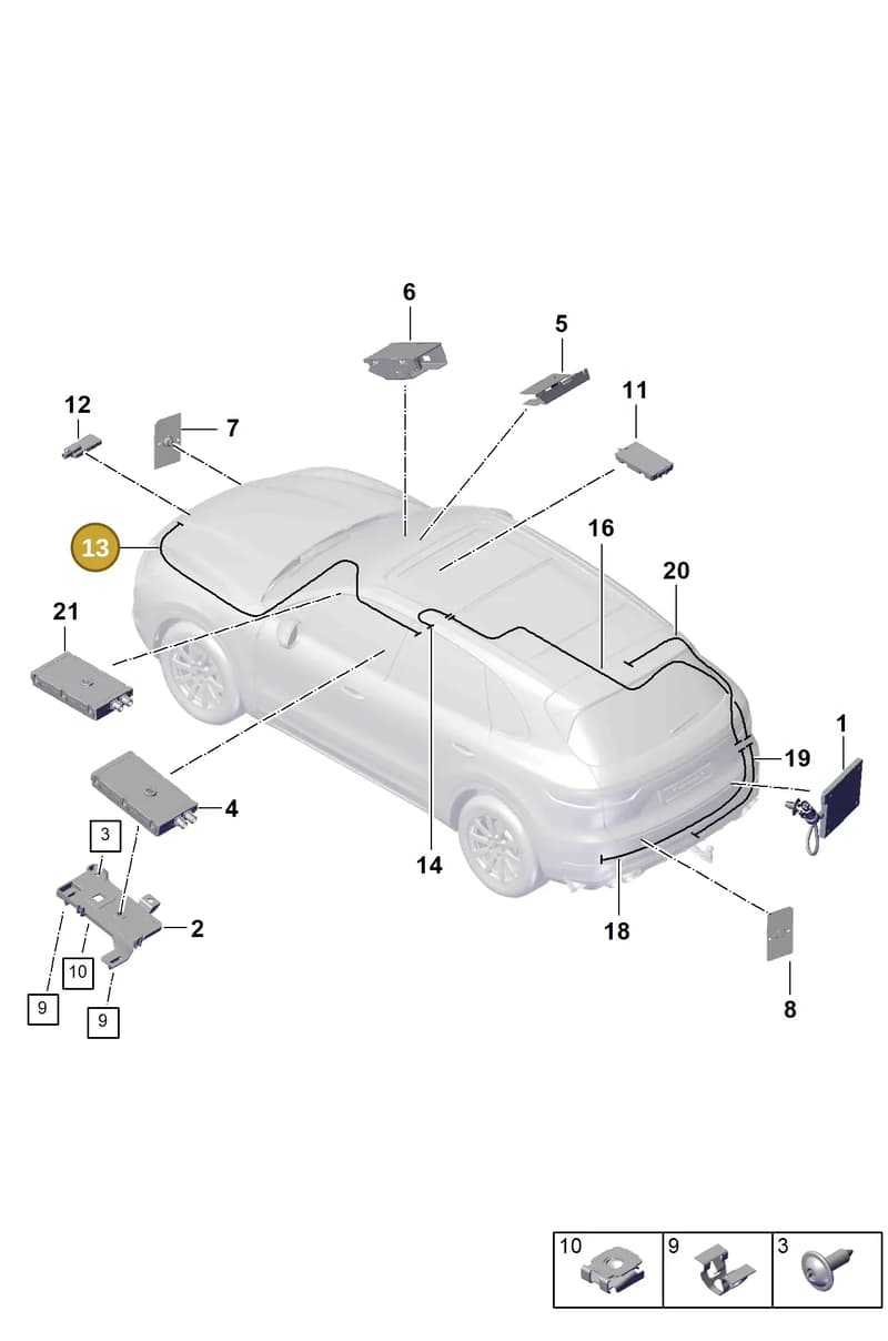 9Y0035550BB — Porsche Cayenne (2017-2023) diagram p51000001, position 13