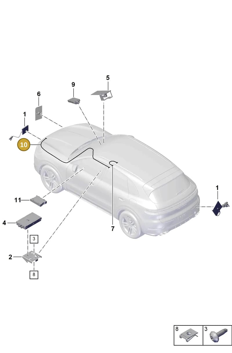 9Y0035550BB — Porsche Cayenne Coupe (2023-2023) diagram p60911200, position 10