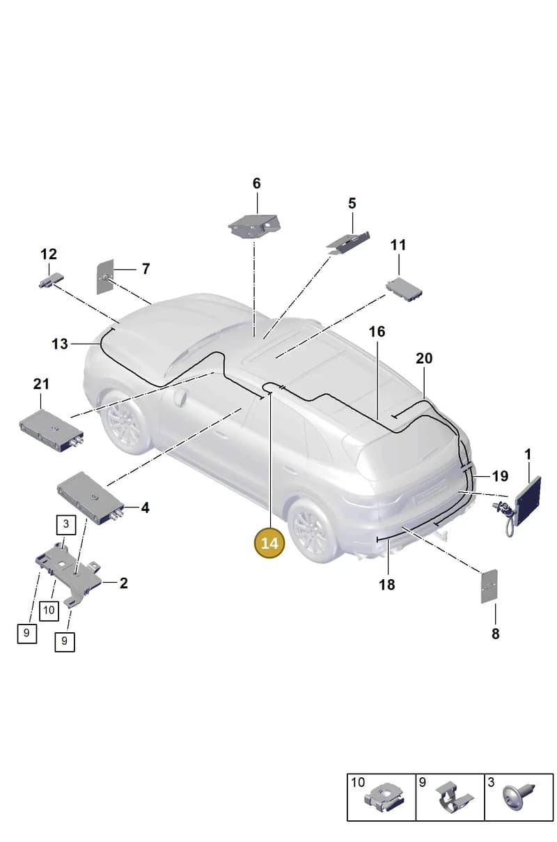9Y0035550BC — Porsche Cayenne (2017-2023) diagram p51000001, position 14