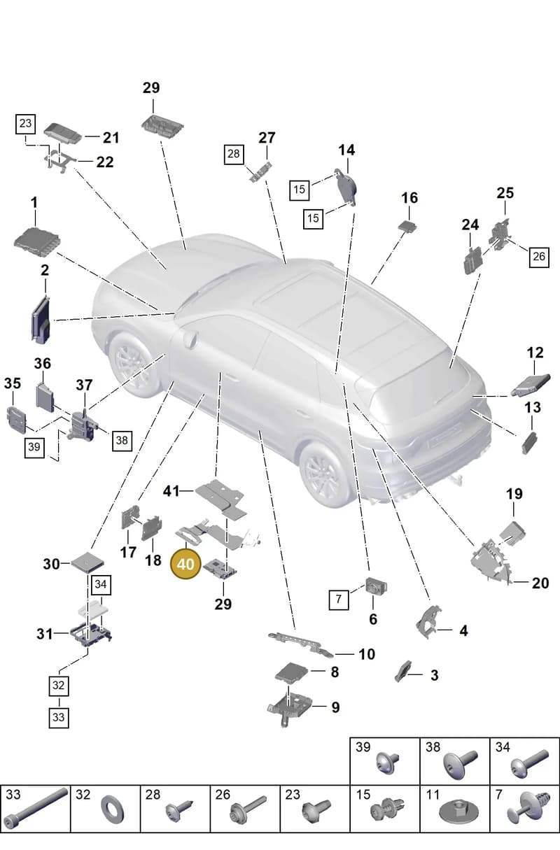9Y0035550BL — Porsche Cayenne (2017-2023) diagram p51901003, position 40
