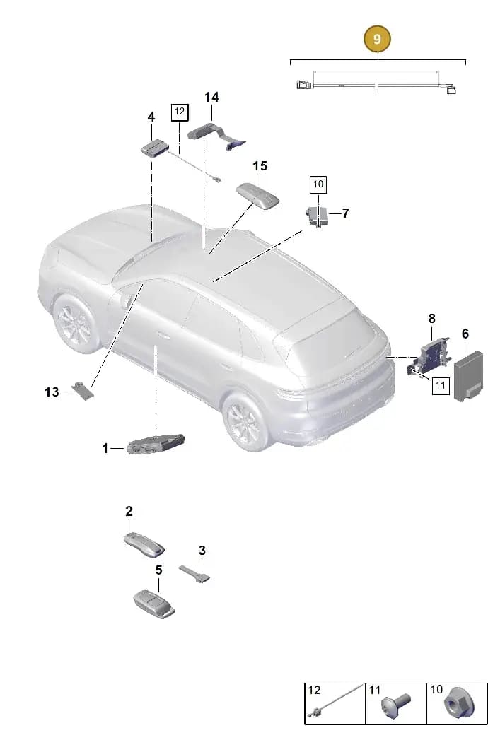 9Y0035550BL — Porsche Cayenne Coupe (2023-2023) diagram p60901400, position 9