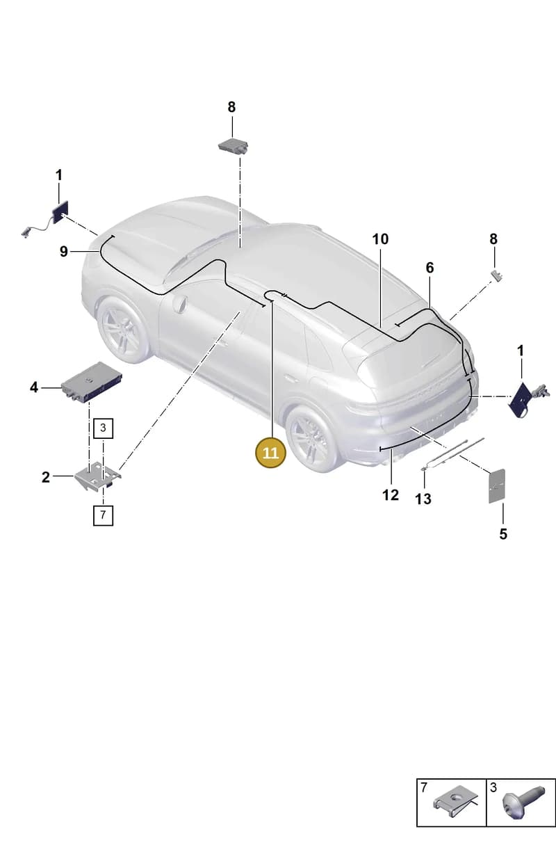 9Y0035550G — Porsche Cayenne Coupe (2023-2023) diagram p60911300, position 11